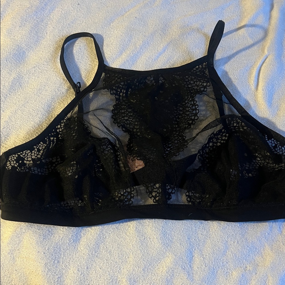Victoria's Secret Black Sheer Lace Bralette